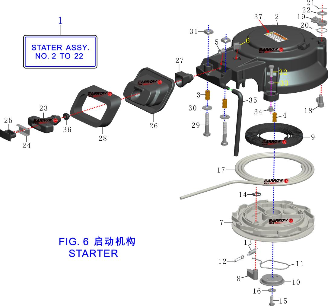 FIG.6 STARTER ASSY