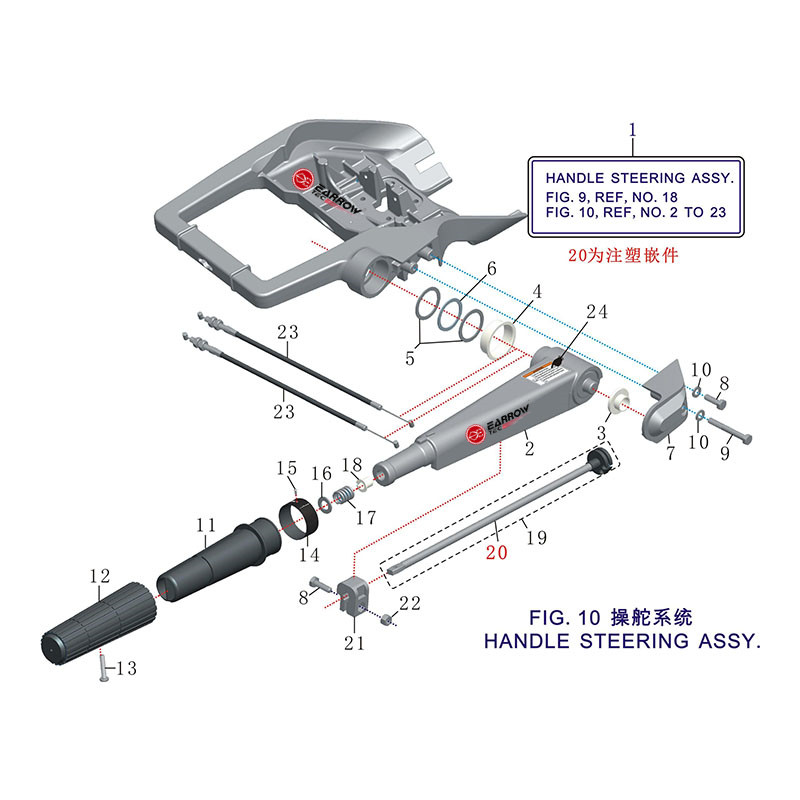 FIG.10 操舵系统 HANDLE STEERING ASSY.