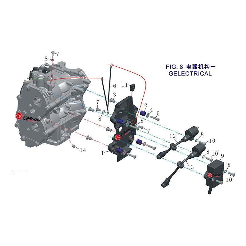 FIG.8 电器机构一 GELECTRICAL ASSY.