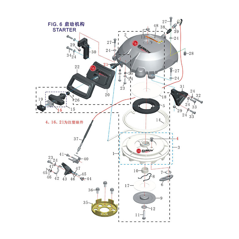 FIG.6 启动机构 STARTER ASSY.