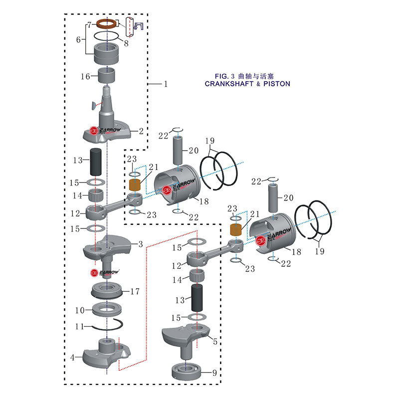 FIG.3 曲轴与活塞 CRANKSHAFT & PISTON